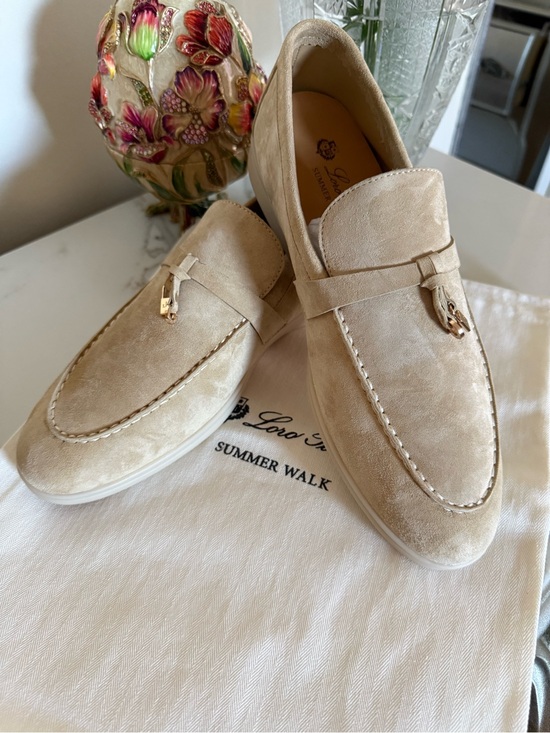 Loro Piana Other - Loro Piana Men’s Suede Tassel Loafers in Light Beige with Gold Accents